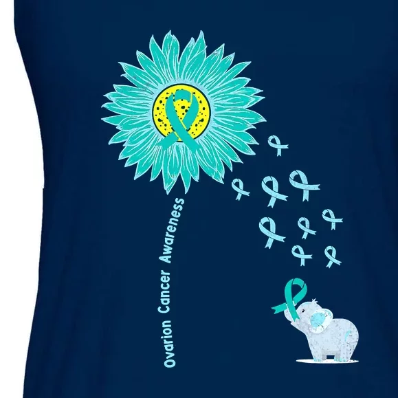 Support For Ovarian Cancer Awareness Teal Ribbon Product Ladies Essential Flowy Tank