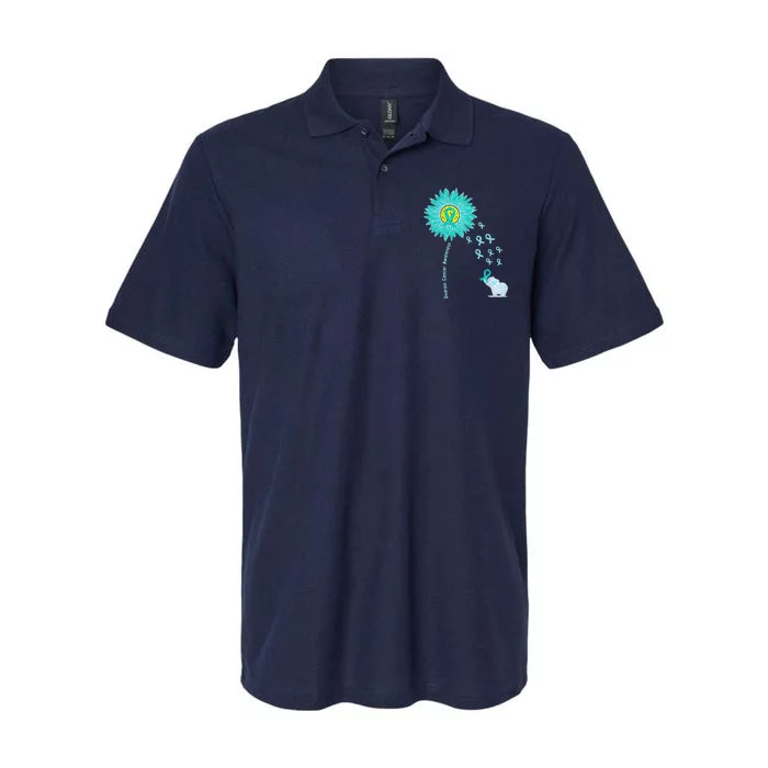 Support For Ovarian Cancer Awareness Teal Ribbon Product Softstyle Adult Sport Polo