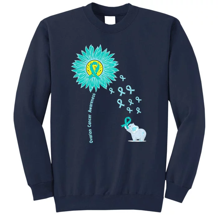 Support For Ovarian Cancer Awareness Teal Ribbon Product Tall Sweatshirt