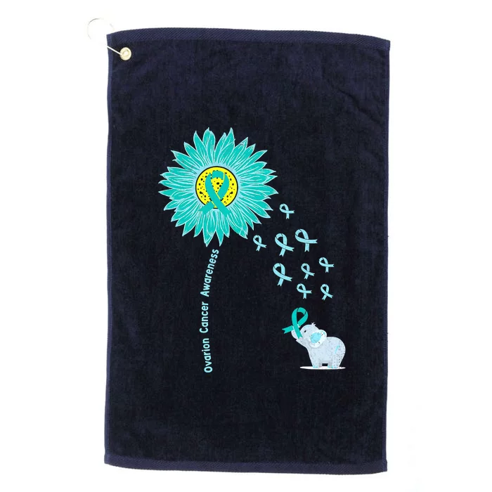 Support For Ovarian Cancer Awareness Teal Ribbon Product Platinum Collection Golf Towel