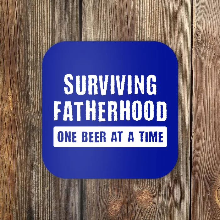 Surviving Fatherhood One Beer At A Time Cool Gift Funny Dad Gift Coaster