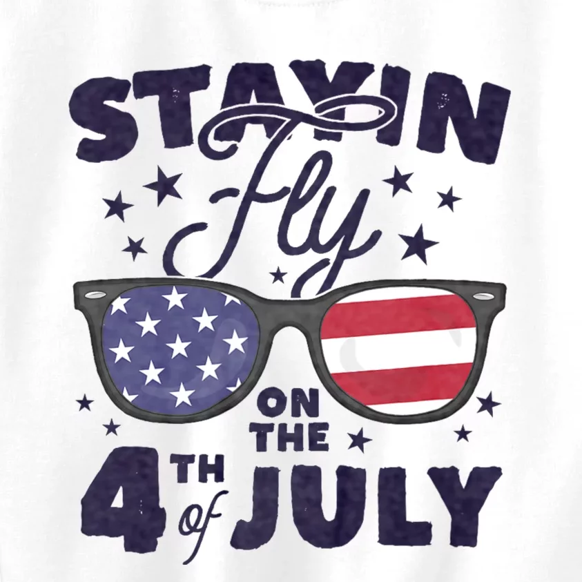 Staying Fly On The 4th Of July Sunglasses Patriotic Kids Sweatshirt