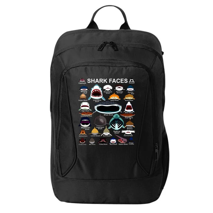 Shark Faces Of All Kinds City Backpack