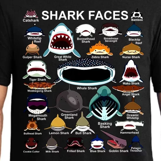 Shark Faces Of All Kinds Pajama Set