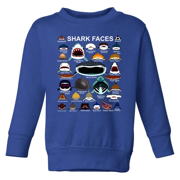 Shark Faces Of All Kinds Toddler Sweatshirt