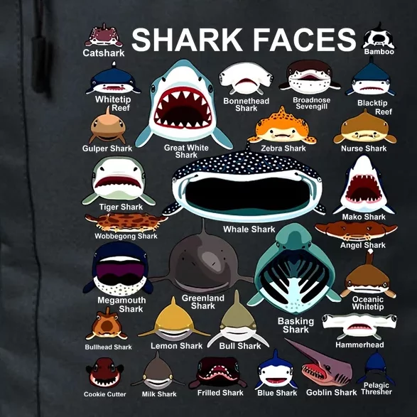 Shark Faces Of All Kinds Daily Commute Backpack