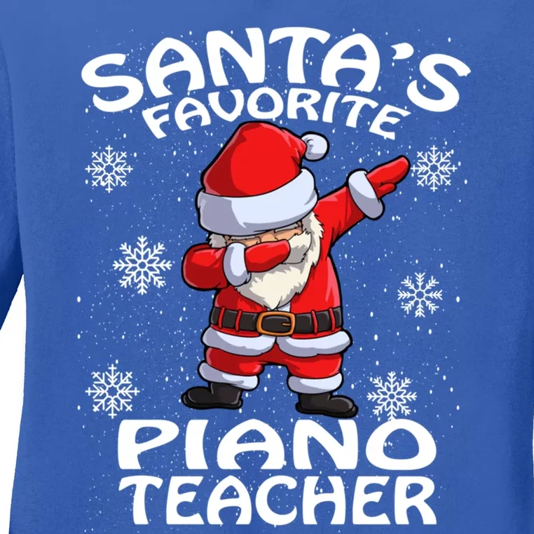 SantaS Favorite Piano Teacher Christmas Great Gift Ladies Long Sleeve Shirt