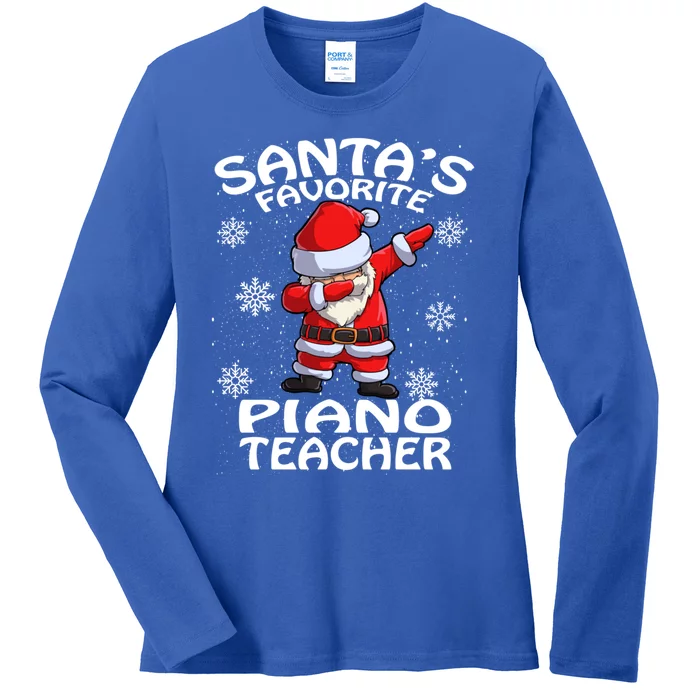 SantaS Favorite Piano Teacher Christmas Great Gift Ladies Long Sleeve Shirt