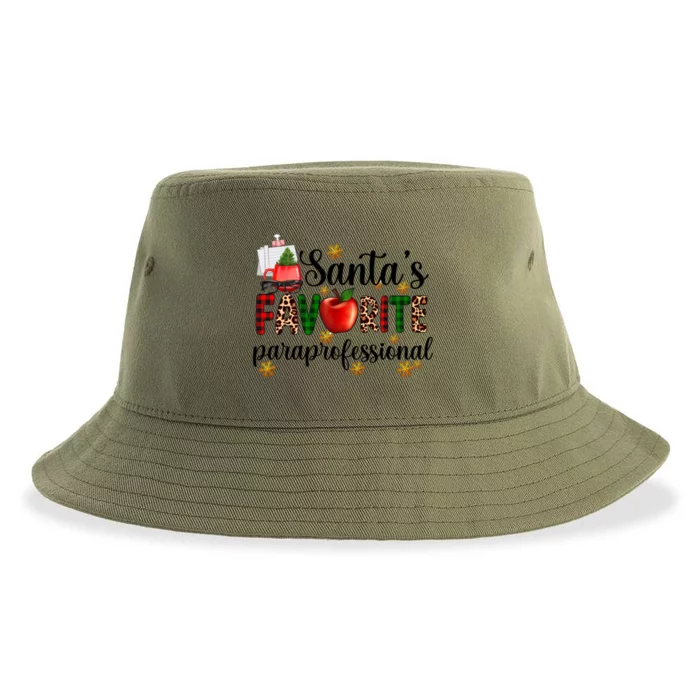 SantaS Favorite Para Christmas Paraprofessional Teacher Gift Sustainable Bucket Hat