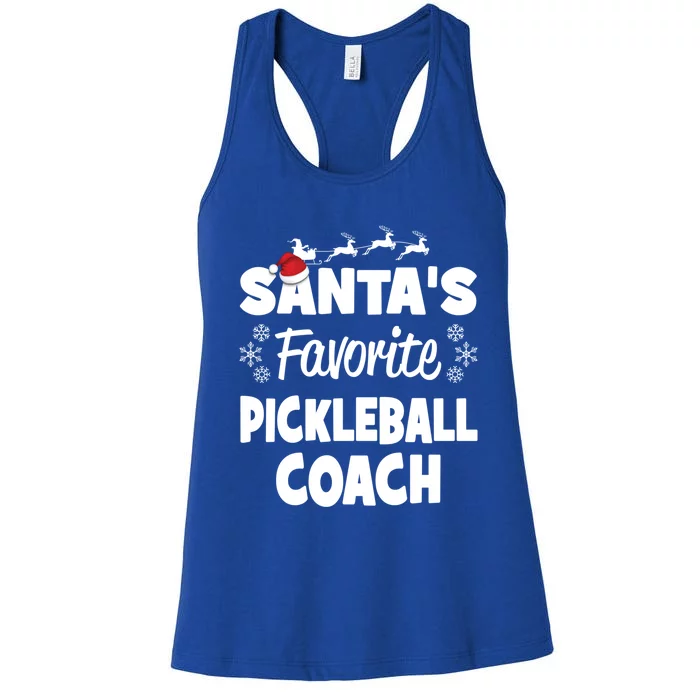 SantaS Favorite Pickleball Coach Funny Christmas Matching Gift Women's Racerback Tank