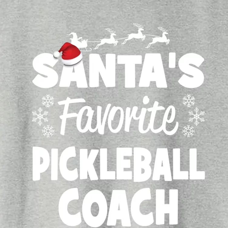 SantaS Favorite Pickleball Coach Funny Christmas Matching Gift Women's Crop Top Tee