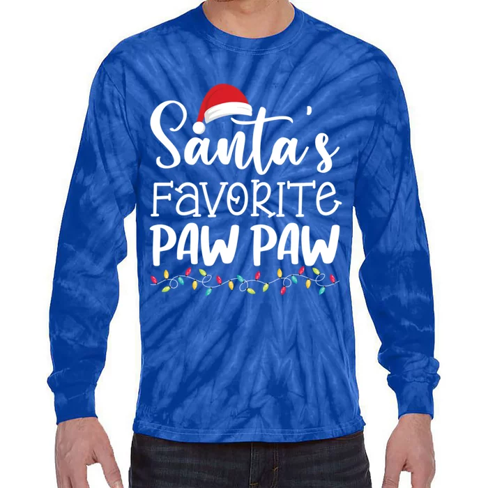 SantaS Favorite Paw Paw Ugly Sweater Christmas Funny Gift Tie-Dye Long Sleeve Shirt