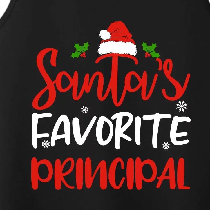 SantaS Favorite Principal Funny Christmas Gifts Performance Tank