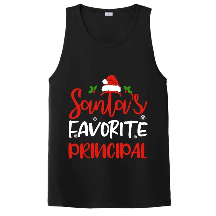 SantaS Favorite Principal Funny Christmas Gifts Performance Tank