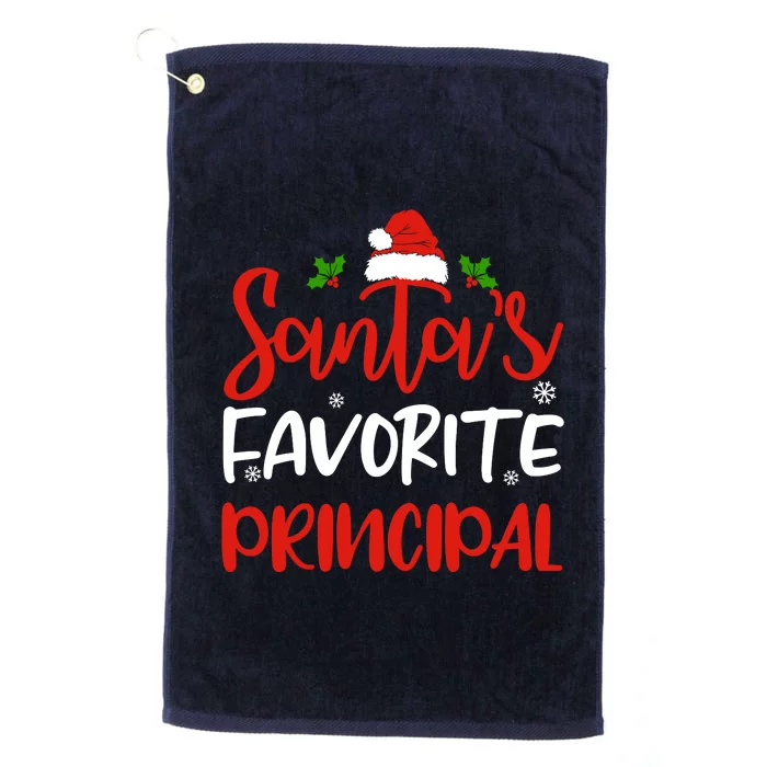 SantaS Favorite Principal Funny Christmas Gifts Platinum Collection Golf Towel