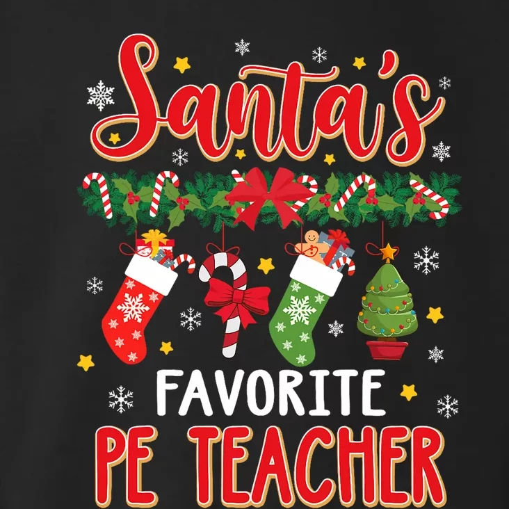 SantaS Favorite Pe Teacher Santa Hat Xmas Toddler Hoodie