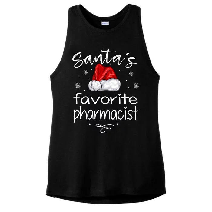 Santas Favorite Pharmacist Gift For Christmas Ladies Tri-Blend Wicking Tank