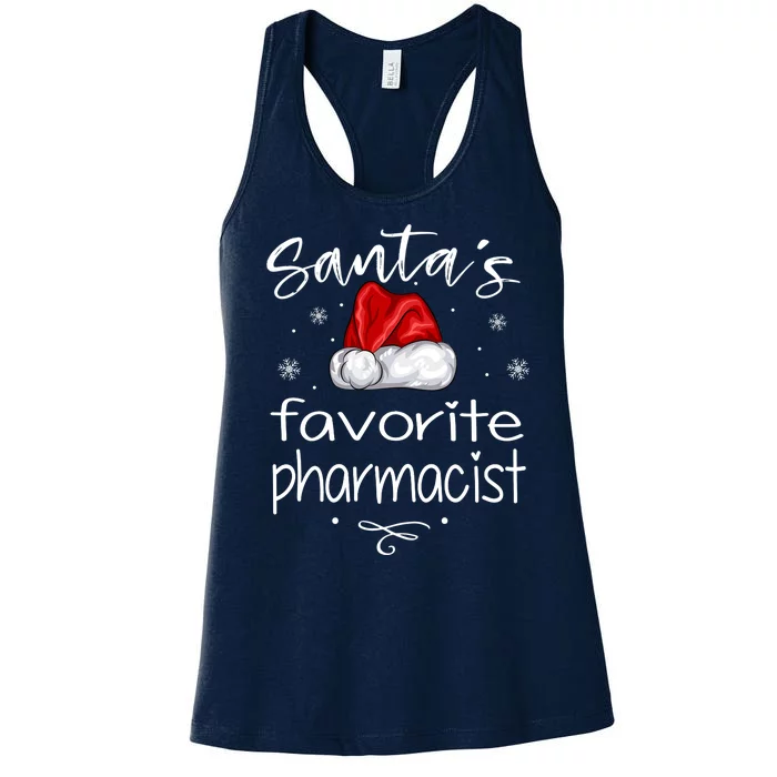 Santas Favorite Pharmacist Gift For Christmas Women's Racerback Tank