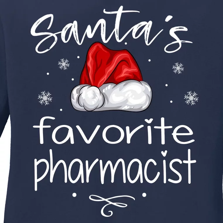 Santas Favorite Pharmacist Gift For Christmas Ladies Long Sleeve Shirt