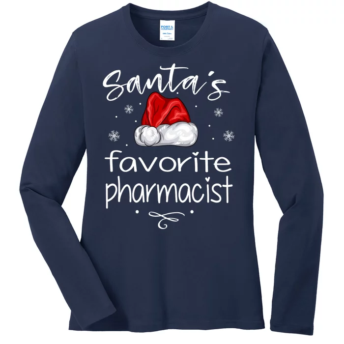 Santas Favorite Pharmacist Gift For Christmas Ladies Long Sleeve Shirt