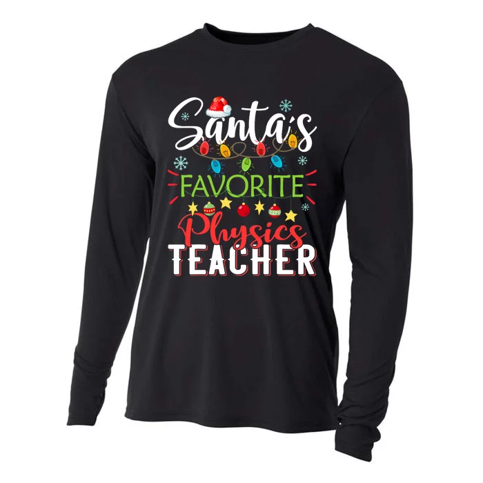 SantaS Favorite Physics Teacher Xmas Light Hat Christmas Cooling Performance Long Sleeve Crew