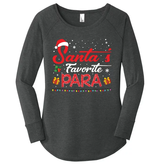 Santas Favorite Para Christmas Paraprofessional Teacher Women's Perfect Tri Tunic Long Sleeve Shirt