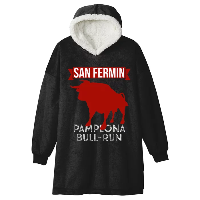 San Fermin Pamplona Bull Run Spain Bull Fighting Festival Hooded Wearable Blanket