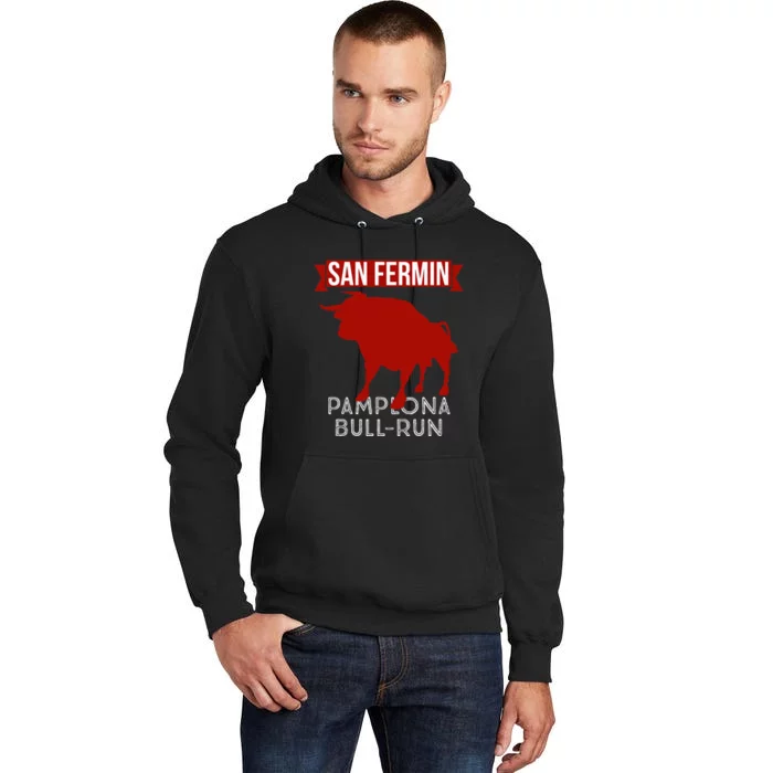 San Fermin Pamplona Bull Run Spain Bull Fighting Festival Tall Hoodie