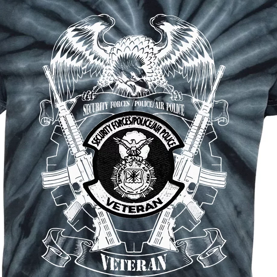 Security Forces Police Air Police Veteran Kids Tie-Dye T-Shirt