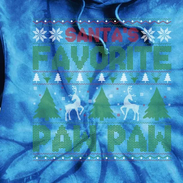 SantaS Favorite Paw Paw Ugly Christmas Sweater Gift Tie Dye Hoodie