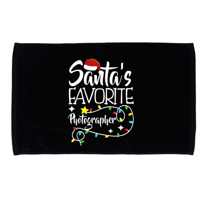 Santa's Favorite Photographer Christmas lights Santa Gifts Microfiber Hand Towel