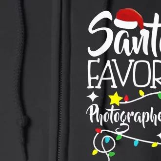 Santa's Favorite Photographer Christmas lights Santa Gifts Full Zip Hoodie