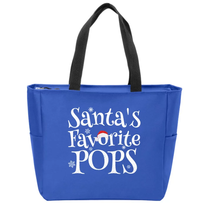 SantaS Favorite Pops Grandpa Funny Christmas Dad Gift Zip Tote Bag