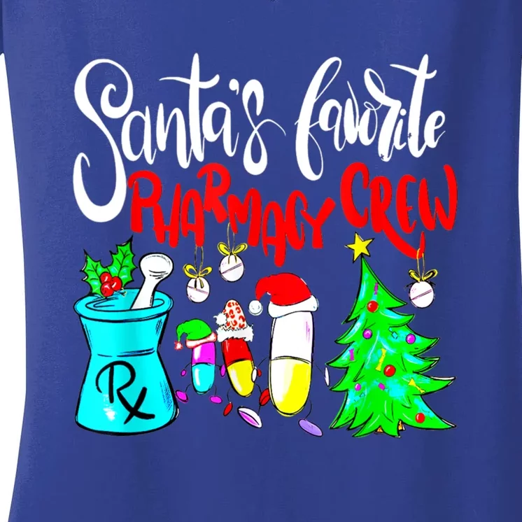 Santas Favorite Pharmacy Crew Xmas Funny Christmas Meaningful Gift Women's V-Neck T-Shirt