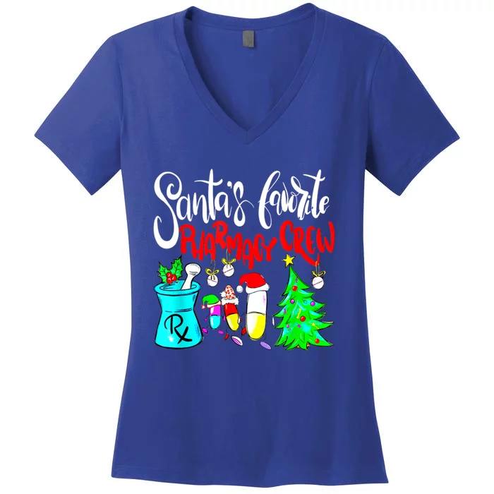 Santas Favorite Pharmacy Crew Xmas Funny Christmas Meaningful Gift Women's V-Neck T-Shirt