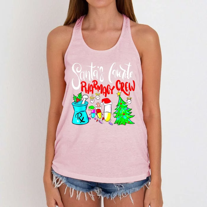 Santas Favorite Pharmacy Crew Xmas Funny Christmas Meaningful Gift Women's Knotted Racerback Tank