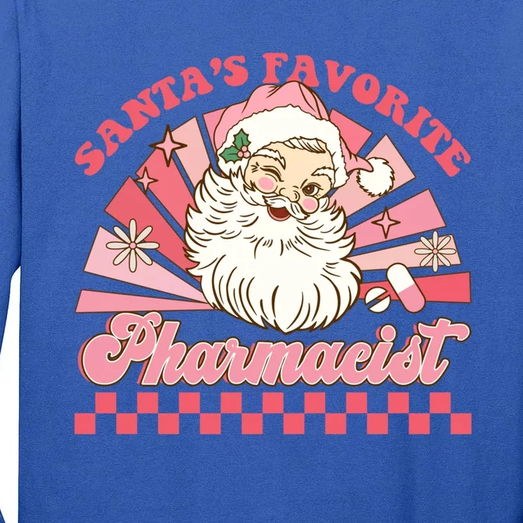 Santas Favorite Pharmacist Pharmacy Xmas Groovy Christmas Gift Tall Long Sleeve T-Shirt