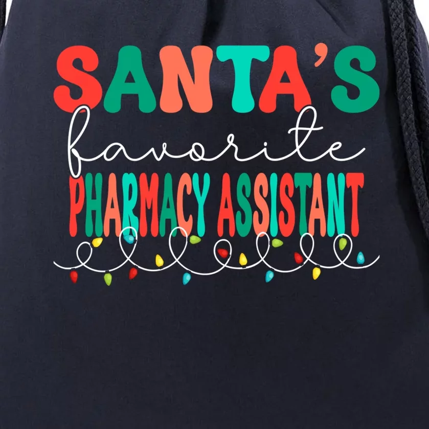 Santas Favorite Pharmacy Assistant Christmas Pharmacist Gift Drawstring Bag