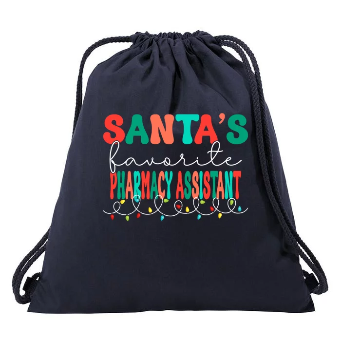 Santas Favorite Pharmacy Assistant Christmas Pharmacist Gift Drawstring Bag