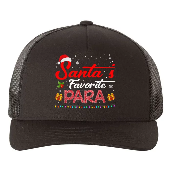 Santa's Favorite Para Christmas Paraprofessional Teacher Yupoong Adult 5-Panel Trucker Hat