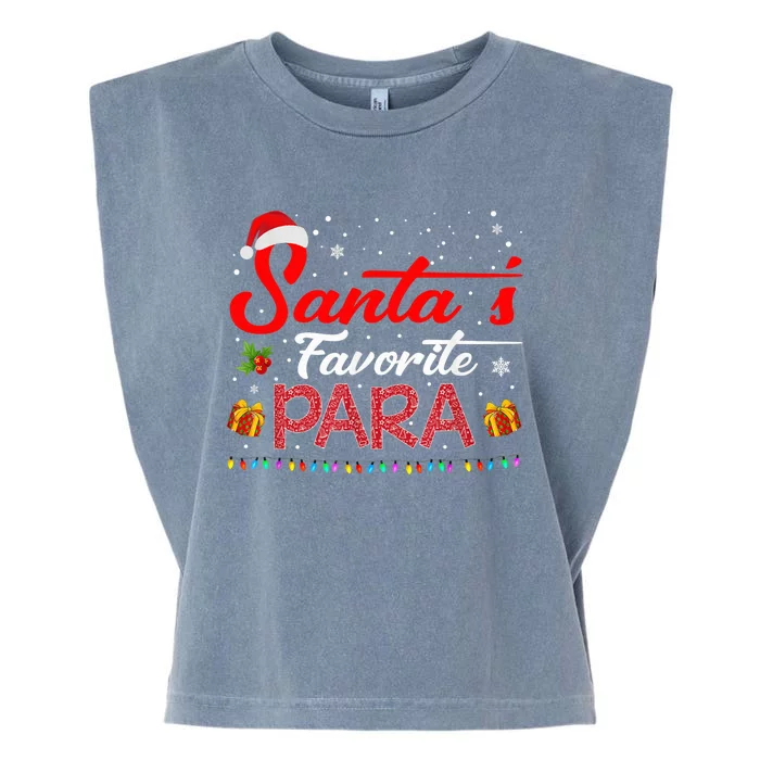 Santa's Favorite Para Christmas Paraprofessional Teacher Garment-Dyed Women's Muscle Tee