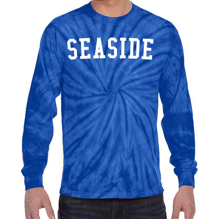 Seaside Florida Prep Block Lettering Vintage Style Gift Tie-Dye Long Sleeve Shirt