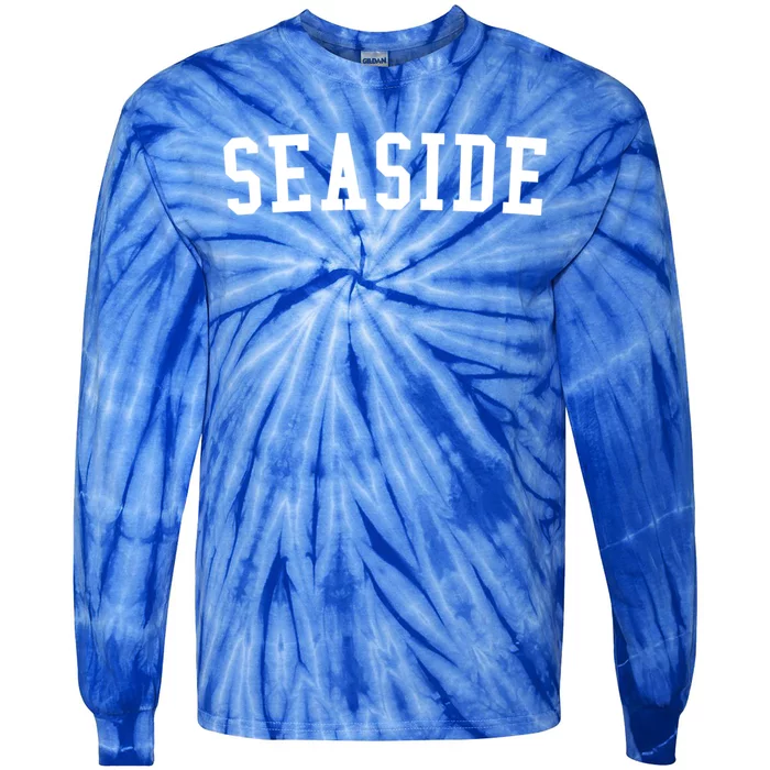 Seaside Florida Prep Block Lettering Vintage Style Gift Tie-Dye Long Sleeve Shirt