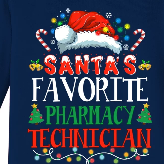 SantaS Favorite Pharmacy Technician Christmas Funny Idea Gift Baby Long Sleeve Bodysuit