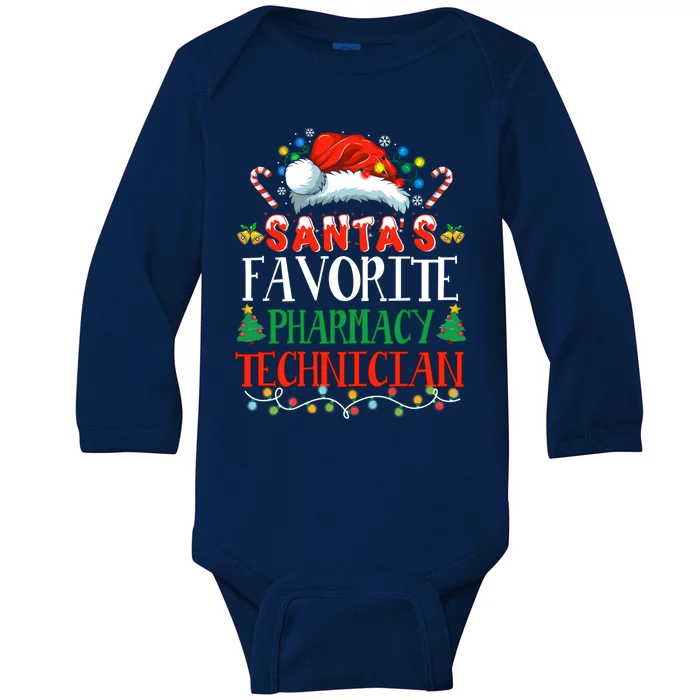 SantaS Favorite Pharmacy Technician Christmas Funny Idea Gift Baby Long Sleeve Bodysuit