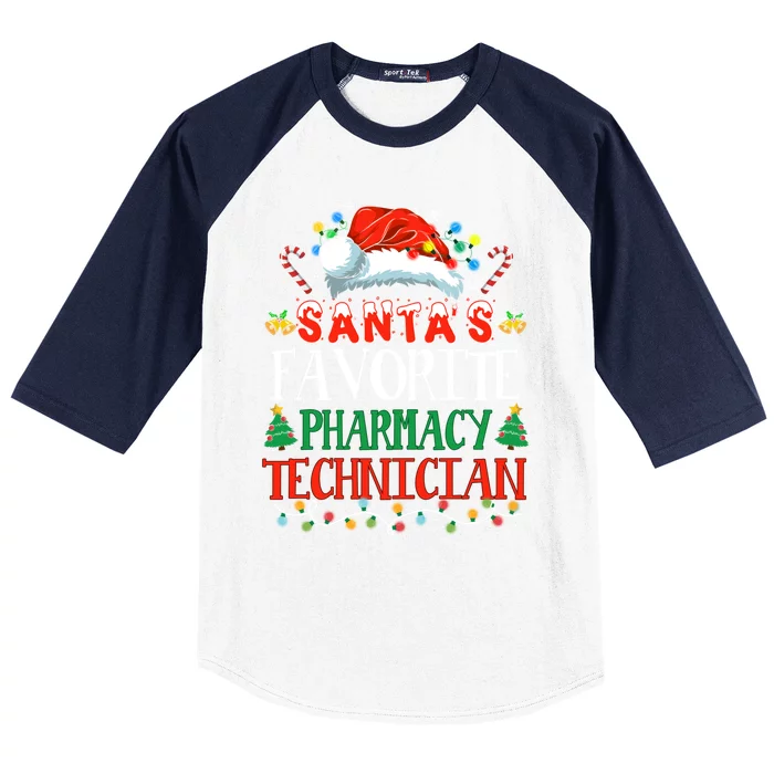 SantaS Favorite Pharmacy Technician Christmas Funny Idea Gift Baseball Sleeve Shirt