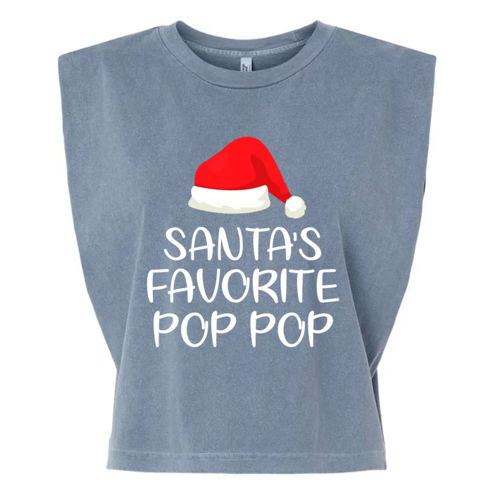 SantaS Favorite Pop Pop Matching Family Christmas Cute Gift Garment-Dyed Women's Muscle Tee