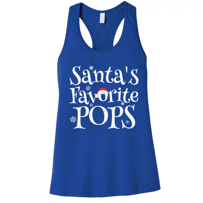 SantaS Favorite Pops Santa Claus Christmas Gift Grandpa Gift Women's Racerback Tank