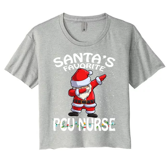 SantaS Favorite Pcu Nurse Christmas Gift Women's Crop Top Tee