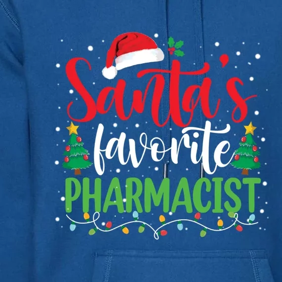 SantaS Favorite Pharmacist Christmas Nursing Santa Hat Gift Premium Hoodie